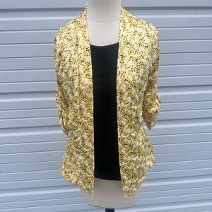 NY Collection Yellow Floral Blouse